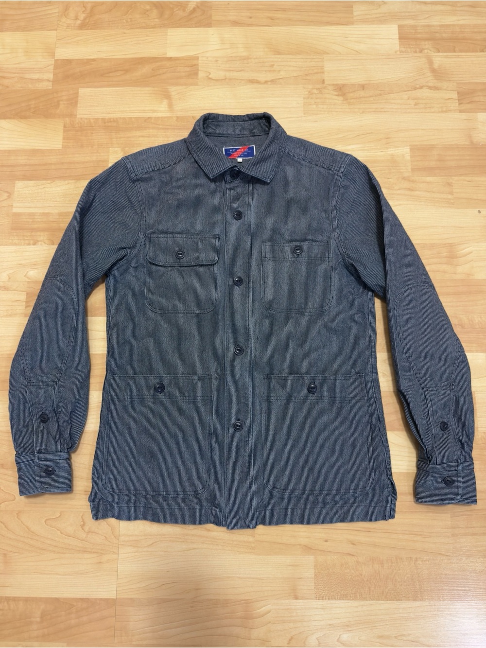 Men's Best Made Co Hickory Striped Japanese Chore Jacket (Made In USA) - Size S